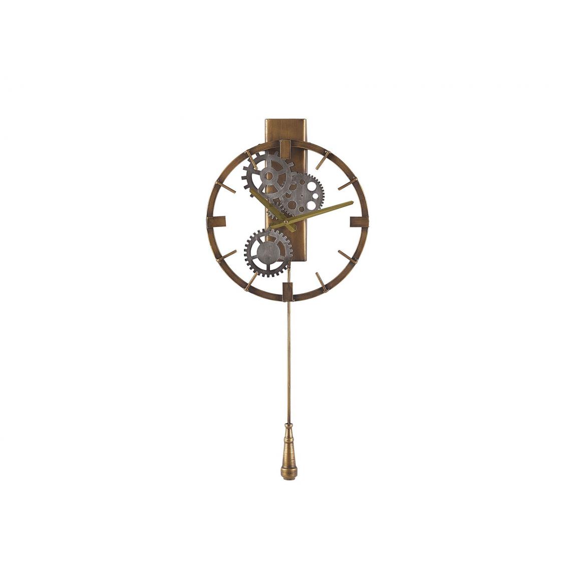 Beliani - Horloge murale design dorée avec balancier ø 30 cm MARCOTE - Horloges, pendules