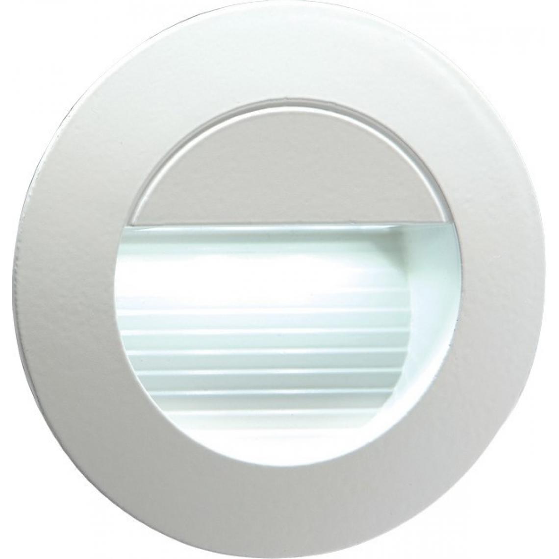 KNIGHTSBRIDGE - IP54 Encastré Rond LED Intérieur / Extérieur Guide / Escalier / Applique Murale LED Blanc, 230V - Lampadaire