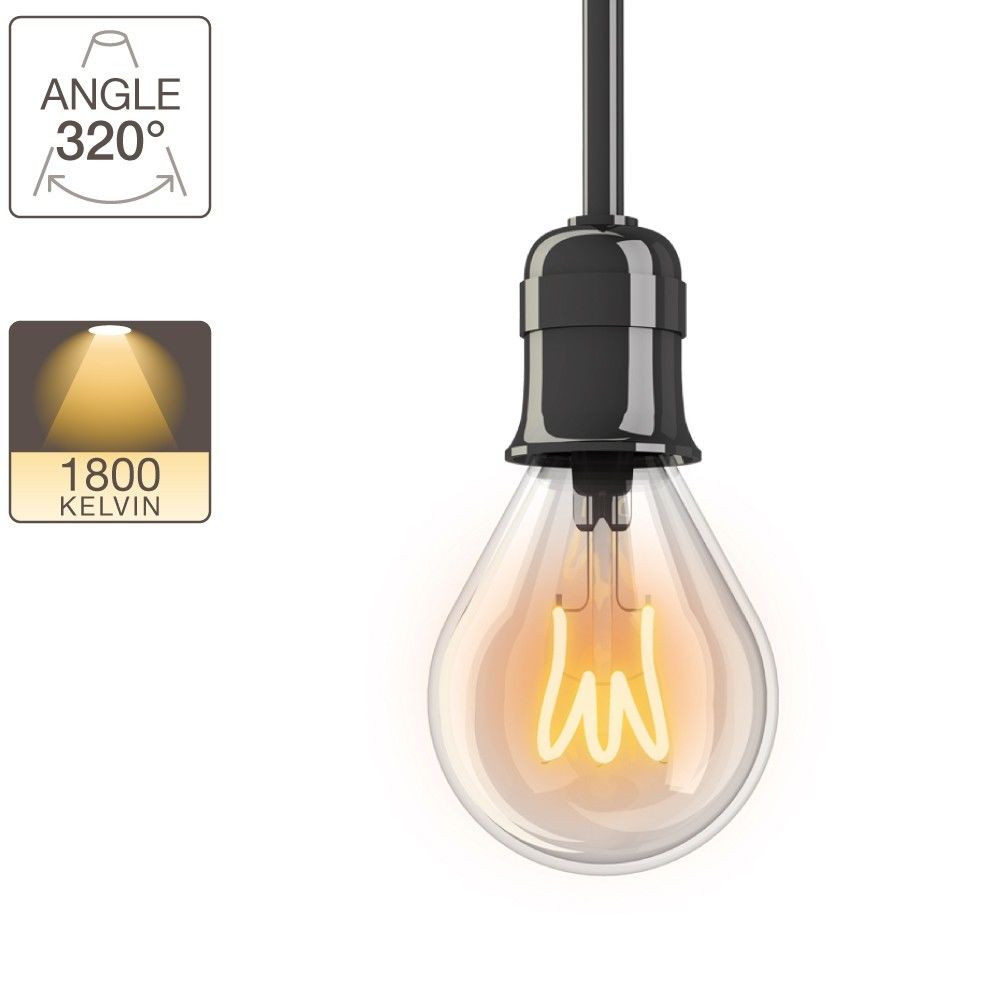Xanlite - Ampoule LED P45 - culot E14 - vintage torsade - Ampoules LED